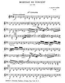 Partition violons II, Morceau de Concert, Op.94, Saint-Saëns, Camille