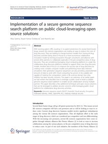 Implementation of a secure genome sequence search platform on public cloud-leveraging open source solutions