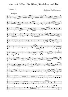 Partition violons II, hautbois Concerto en B flat major, B flat