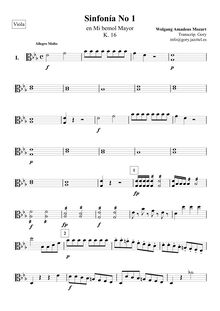 Partition altos, Symphony No.1, E♭ major, Mozart, Wolfgang Amadeus par Wolfgang Amadeus Mozart