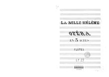 Partition flûte 1/2 (2nd doubles Piccolo), La belle Hélène, Offenbach, Jacques