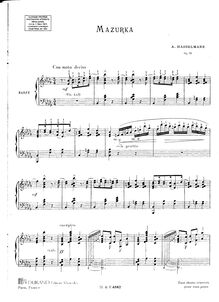 Partition complète, Mazurka, B♭ minor, Hasselmans, Alphonse