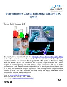 Polyethylene Glycol Dimethyl Ether: JSBMarketResearch