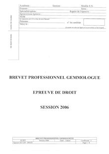 Droit 2006 BP - Gemmologue