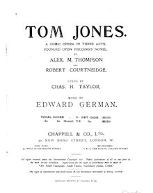 Partition Preliminaries - Nos. 1-7, Tom Jones, A Comic Opera in Three Acts