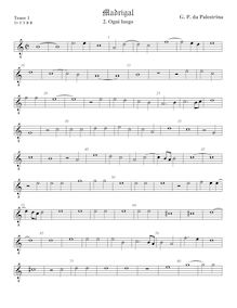 Partition ténor viole de gambe 1, octave aigu clef, 3 madrigaux