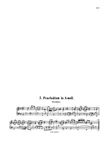 Partition Prelude No.8 en A minor, BWV 931, 9 Kleine Präludien, 9 Little PreludesAus dem Klavierbüchlein für Wilhelm Friedemann Bach