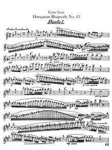 Partition flûte 1, 2, 3 (doubles Piccolo), Hungarian Rhapsody No.13