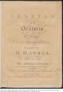 Partition , partie I, Messiah, Handel, George Frideric