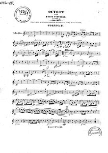 Partition cor (en F), Octet, Octet in F major, Schubert, Franz