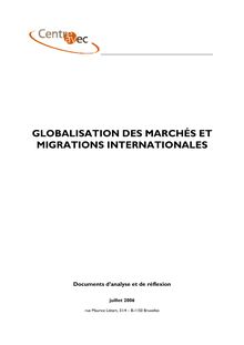 GLOBALISATION DES MARCHÉS ET MIGRATIONS INTERNATIONALES