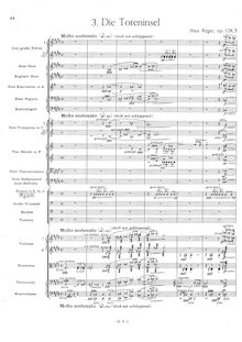 Partition , Die Toteninsel (pour isle of pour death), 4 Tone poèmes after Arnold Böcklin, Op.128 par Max Reger
