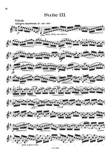 Partition  No.3, BWV 1009, 6 violoncelle , Bach, Johann Sebastian