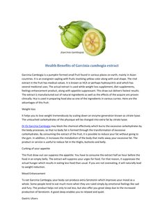 Health Benefits of Garcinia cambogia extract