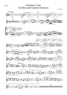 Partition hautbois , partie, Variations pour clarinette et petit orchestre en C major