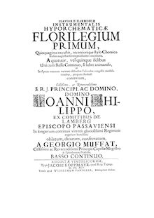 Partition complète, Florilegium primum, 7 Suites for Strings, Muffat, Georg