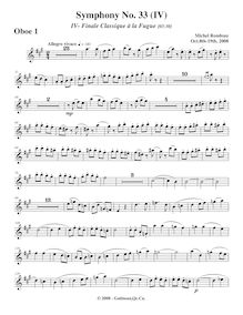 Partition hautbois 1, Symphony No.33, A major, Rondeau, Michel par Michel Rondeau