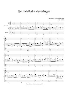 Partition complète, Herzlich tut mich verlangen, A minor (melody: phrygian)