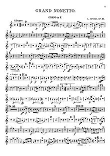 Partition cor (F), Nonet, Op.31, Grand Nonetto, F Major, Spohr, Louis