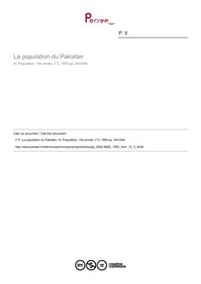 La population du Pakistan - article ; n°3 ; vol.10, pg 543-546