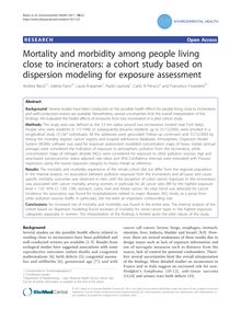 Mortality and morbidity among people living close to incinerators: a cohort study based on dispersion modeling for exposure assessment