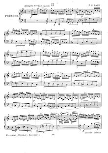 Partition complète, 6 anglais , Bach, Johann Sebastian