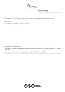 Croissance démographique et économique en économie ouverte - article ; n°6 ; vol.47, pg 1505-1511