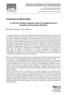Conférence de Michel Nadot Le rôle des traditions soignantes dans ...