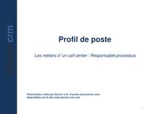Profil de poste Responsable Processus Service client