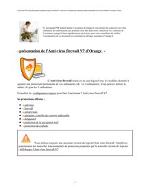 présentation de l'Anti-virus firewall V7 d'Orange