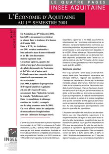 L économie d Aquitaine au 1er semestre 2001
