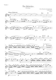 Partition violons I, pour Hebrides, Op.26, Fingal s CaveLe Ebridi