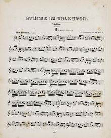 Partition de violon (alternate), Fünf Stücke im Volkston, Op.102