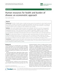 Human resources for health and burden of disease: an econometric approach