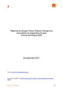 Rponse du Groupe France Tlcom Orange la consultation en ...