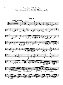 Partition altos, Piano Concerto No.3, E♭ major, Tchaikovsky, Pyotr