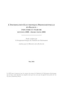 L information électronique professionnelle en France : industrie et marché, données 2000-projections 2001