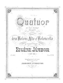 Partition violon 1, corde quatuor, Op.55, G minor, Jámbor, Eugen