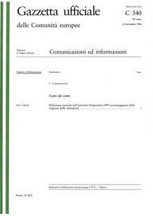Gazzetta ufficiale delle Comunità europee Comunicazioni ed informazioni. C 340 39° anno 12 novembre 1996