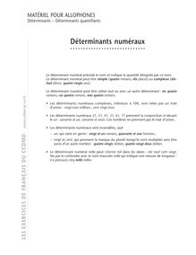 Déterminants quantifiants, Déterminants numéraux