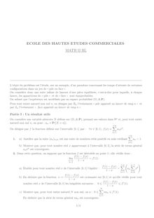 HEC 2004 mathematiques i classe prepa b/l