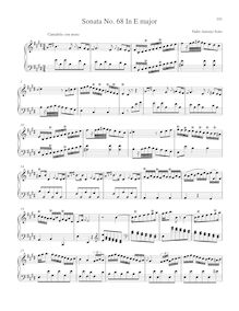 Partition Sonata R.68 en E major, clavier sonates R.61-70, Soler, Antonio