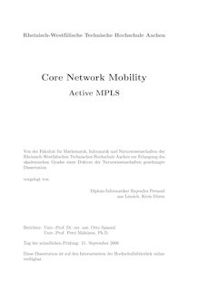 Core network mobility: active MPLS [Elektronische Ressource] / vorgelegt von Rajendra Persaud