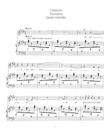 Partition complète, 4 Mélodies, Op. 8, Chausson, Ernest