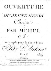 Partition complète, Chasse du Jeune Henry, Méhul, Etienne Nicolas
