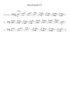 Partition Sarabande,  No.3 en D major, D major, Cohen, Roberto Cesar