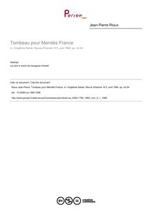 Tombeau pour Mendès France - article ; n°1 ; vol.2, pg 43-54