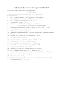 Sujet : Algèbre linéaire, Etude linéaire des solutions d une équation différentielle