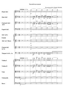 Partition , Andante, Symphony No.10 – Fragmentary sketches, C minor/E♭ major