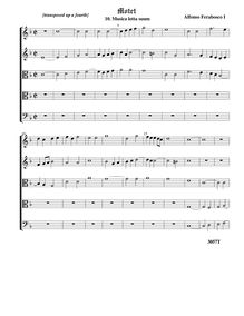 Partition , Musica letta suum  - transposed up a fourthComplete score (Tr Tr T T B), Motets